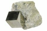 Natural Pyrite Cube In Rock From Spain #82077-1